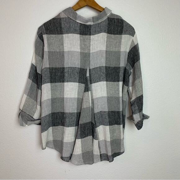 Habitat Clothes to live in Plaid Gray Button Down Shirt - Picture 11 of 15